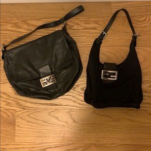 Authentic Fendi Zucca Bagette leather & Hobo bag